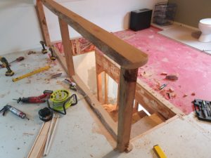 wired macrocarpa handrail damcrafted  stairs from scratch