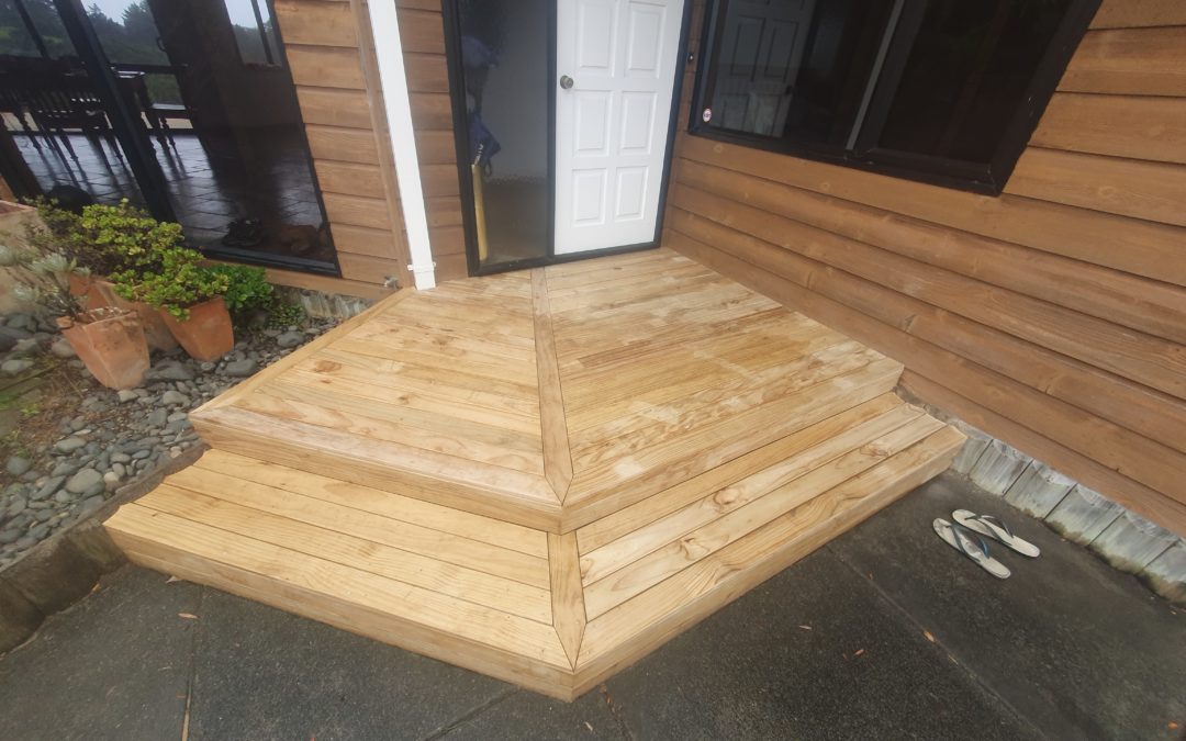 renovated entrance pine decking