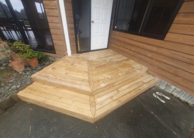 renovated entrance pine decking