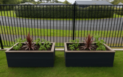 Planter boxes with copper cap